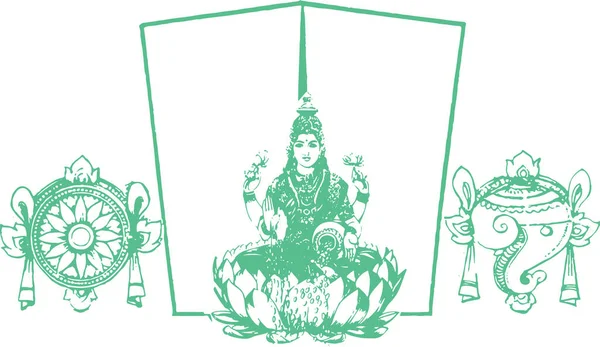 Desenho Esboço Lord Venkateshwara Balaji Signo Símbolos Esboço Editável Vector —  Vetores de Stock