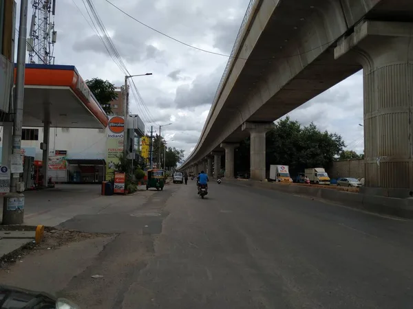 Bangalore Karnataka Índia Jun 2020 Bela Vista Namma Metro Busy — Fotografia de Stock