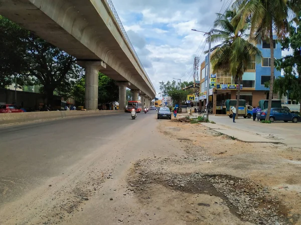 Bangalore Karnataka Índia Jun 2020 Bela Vista Namma Metro Busy — Fotografia de Stock