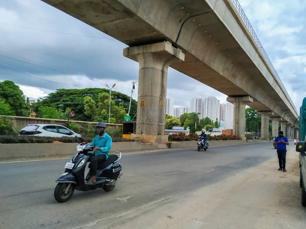 Bangalore Karnataka Indie Czerwiec 2020 Piękny Widok Namma Metro Zajęty — Zdjęcie stockowe