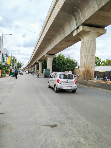 Bangalore Karnataka India Jun 2020 Prachtig Uitzicht Namma Metro Drukke — Stockfoto