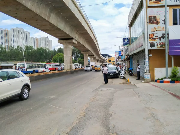 Bangalore Karnataka India Jun 2020 Beautiful View Namma Metro Busy — стокове фото