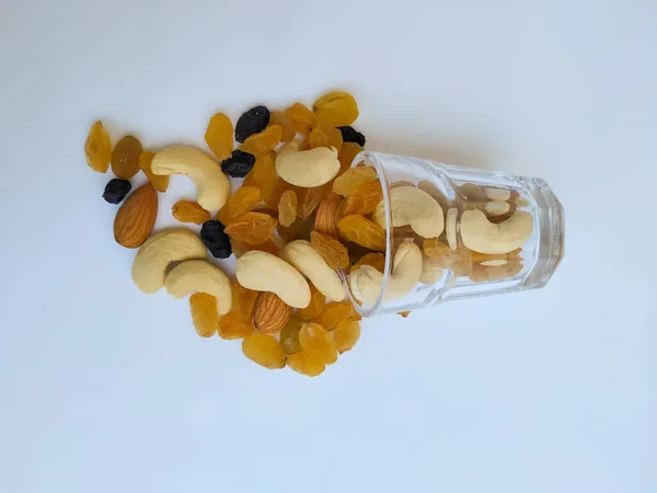 Trail Mix Aus Trockenfrüchten Und Nüssen Wie Rosinen Mandel Cashew — Stockfoto