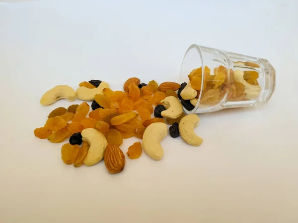 Trail Mix Aus Trockenfrüchten Und Nüssen Wie Rosinen Mandel Cashew — Stockfoto