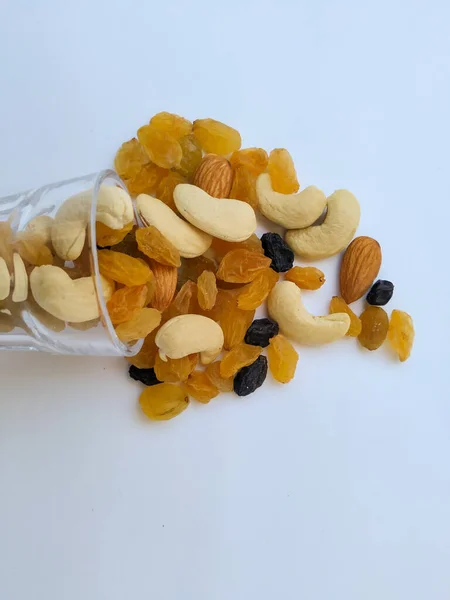 Trail Mix Aus Trockenfrüchten Und Nüssen Wie Rosinen Mandel Cashew — Stockfoto