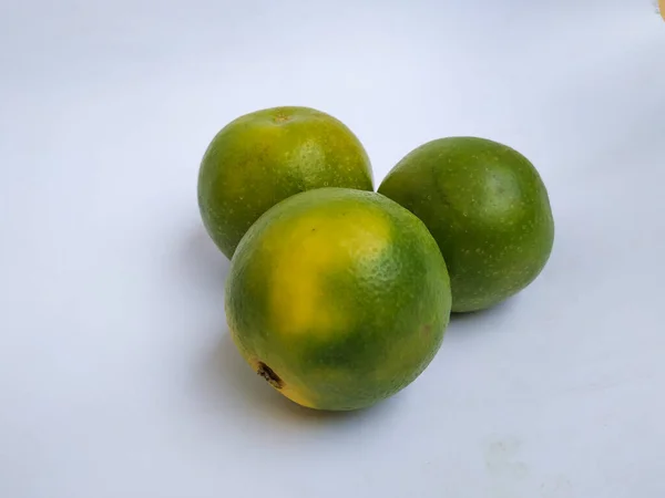 Nahaufnahme Von Grünen Und Gelben Farbe Mosambi Oder Süßen Limetten — Stockfoto