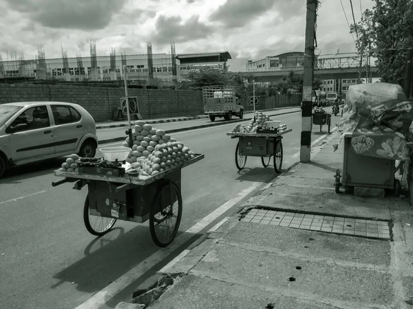 Bangalore Karnataka India Jun 2020 Closeup Roadside Selling Mango Cart — стокове фото