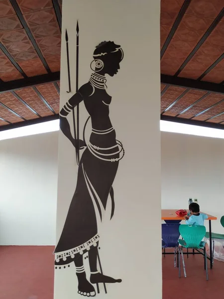 Bangalore Karnataka Índia Junho 2020 Encerramento Pintura Parede Pessoas Africanas — Fotografia de Stock