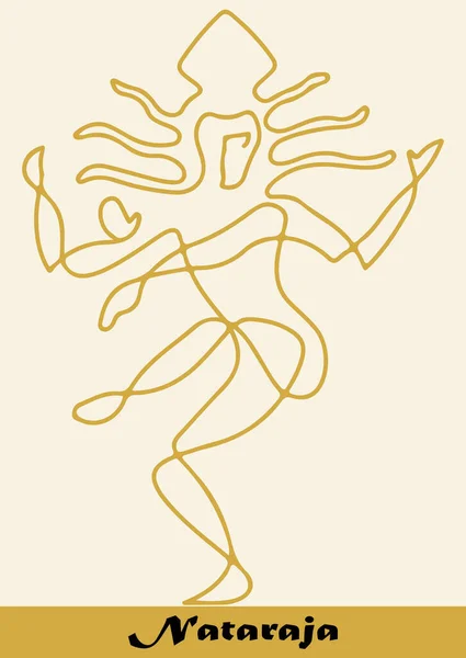 Lord Shiva Nın Soyut Çizimi Dans Taslağı Nataraja Eshwara Dans — Stok Vektör