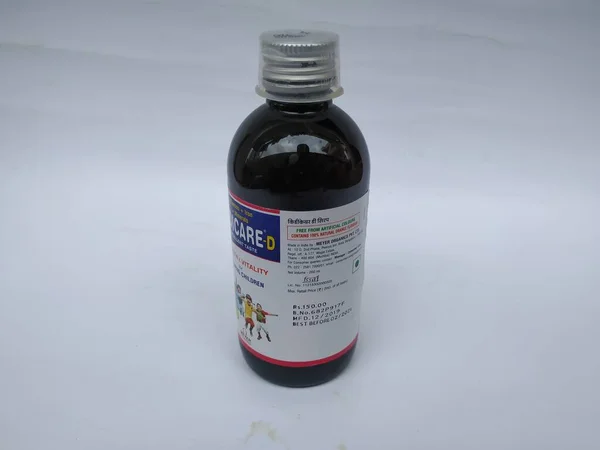 班加罗尔 Karnataka India July 2020 Closeup Kidicare Syrup 200Ml Bottle — 图库照片