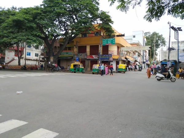 Bangalore Karnataka Índia Julho 2020 Closeup Empty Roads Due Covid — Fotografia de Stock