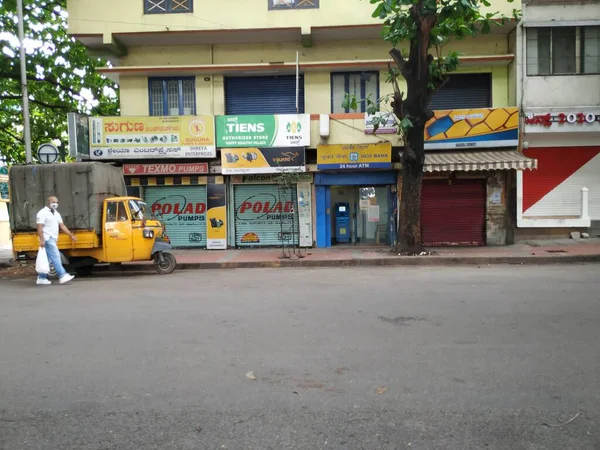 Bangalore Karnataka India July 2020 Closeup Empty Roads Due Covid — 스톡 사진