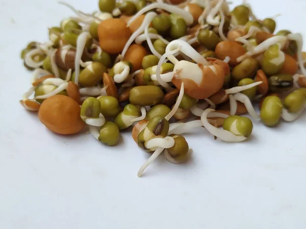 Closeup Indian Food Seed Raw Sprouts Cuisine Textures Isolated White — Stock Photo, Image