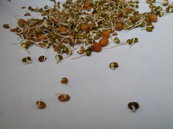 Closeup Indiana Food Seed Raw Sprouts Cuisine Texturas Isoladas Sobre — Fotografia de Stock