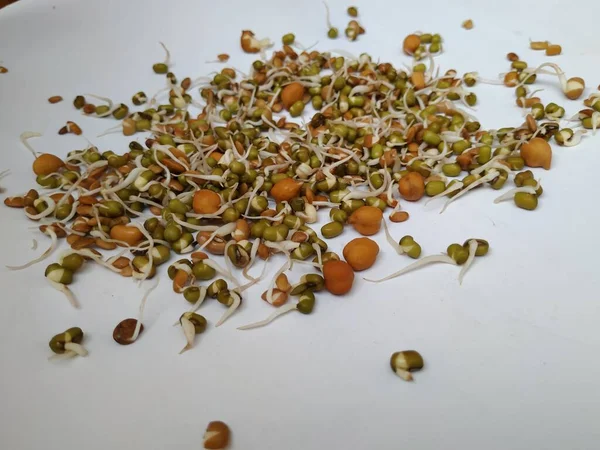 Nahaufnahme Von Indischem Essen Saatgut Rohe Sprossen Küche Und Texturen — Stockfoto