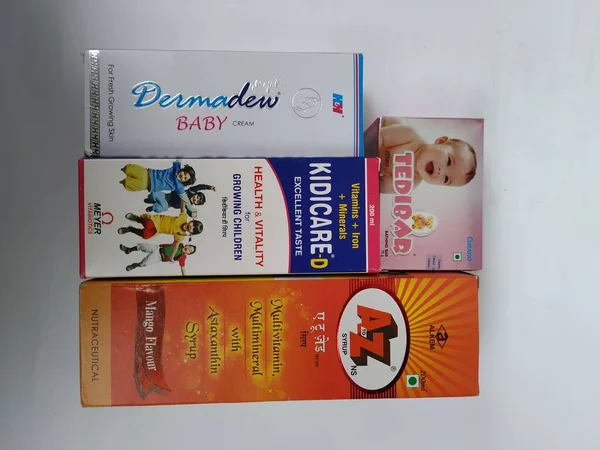 Bangalore Karnataka India July 2020 Group Multiple Kids Products Isolated — стоковое фото