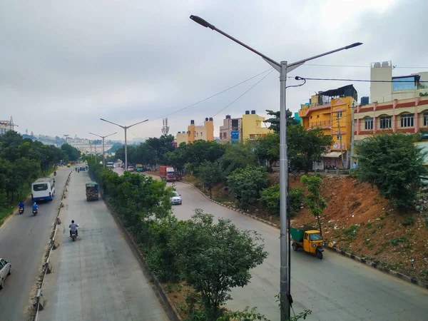 Bangalore Karnataka India Aug 2020 Şehir Manzarası Gökyüzü Arkaplanlı Laggere — Stok fotoğraf