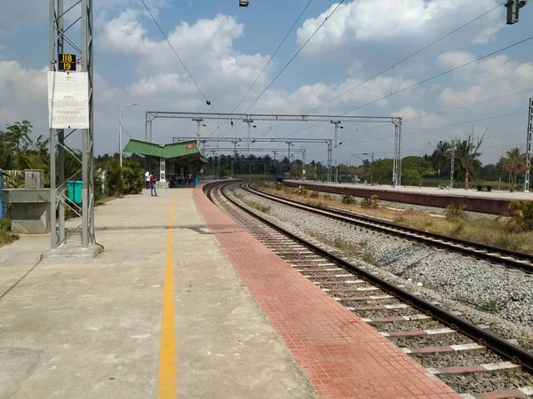 Pandavapura Tren Stasyonu Nda Bir Istasyondan Diğerine Giden Trenlerde — Stok fotoğraf