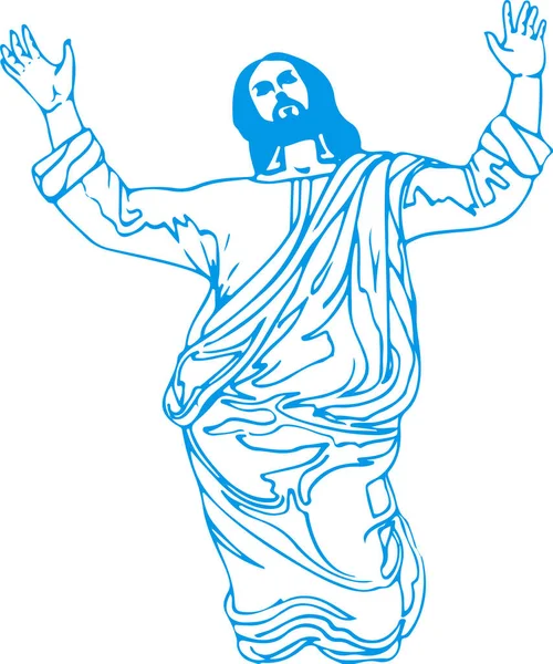Disegno Schizzo Gesù Cristo Dio Segno Simbolo Cristiano Illustrazione Vettoriale — Vettoriale Stock