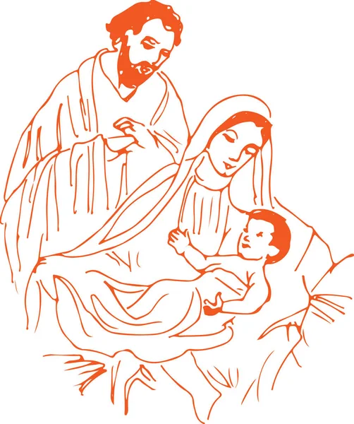 Dessin Croquis Jésus Christ Dieu Signe Symbole Chrétien Schéma Illustration — Image vectorielle