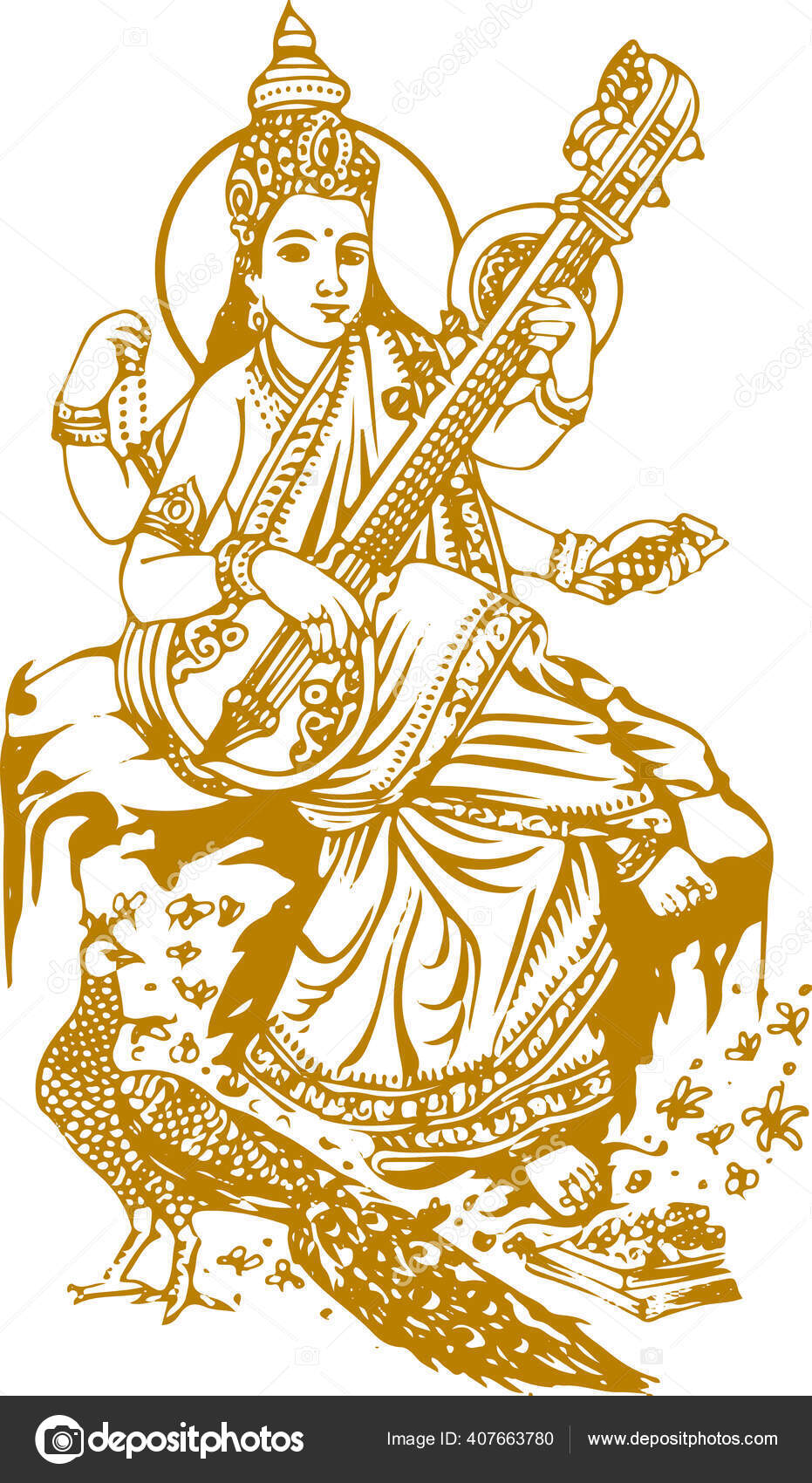 Buy Goddess Saraswati depicted with Mandala artwork Handmade Painting by  MRS. NEELIMA SINGH. Code:ART_8016_58469 - Paintings for Sale online in  India.