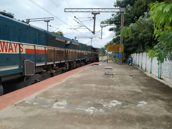 Bangalore Karnataka India Sep 2020 Primer Plano Estación Tren Lottegollahalli —  Fotos de Stock