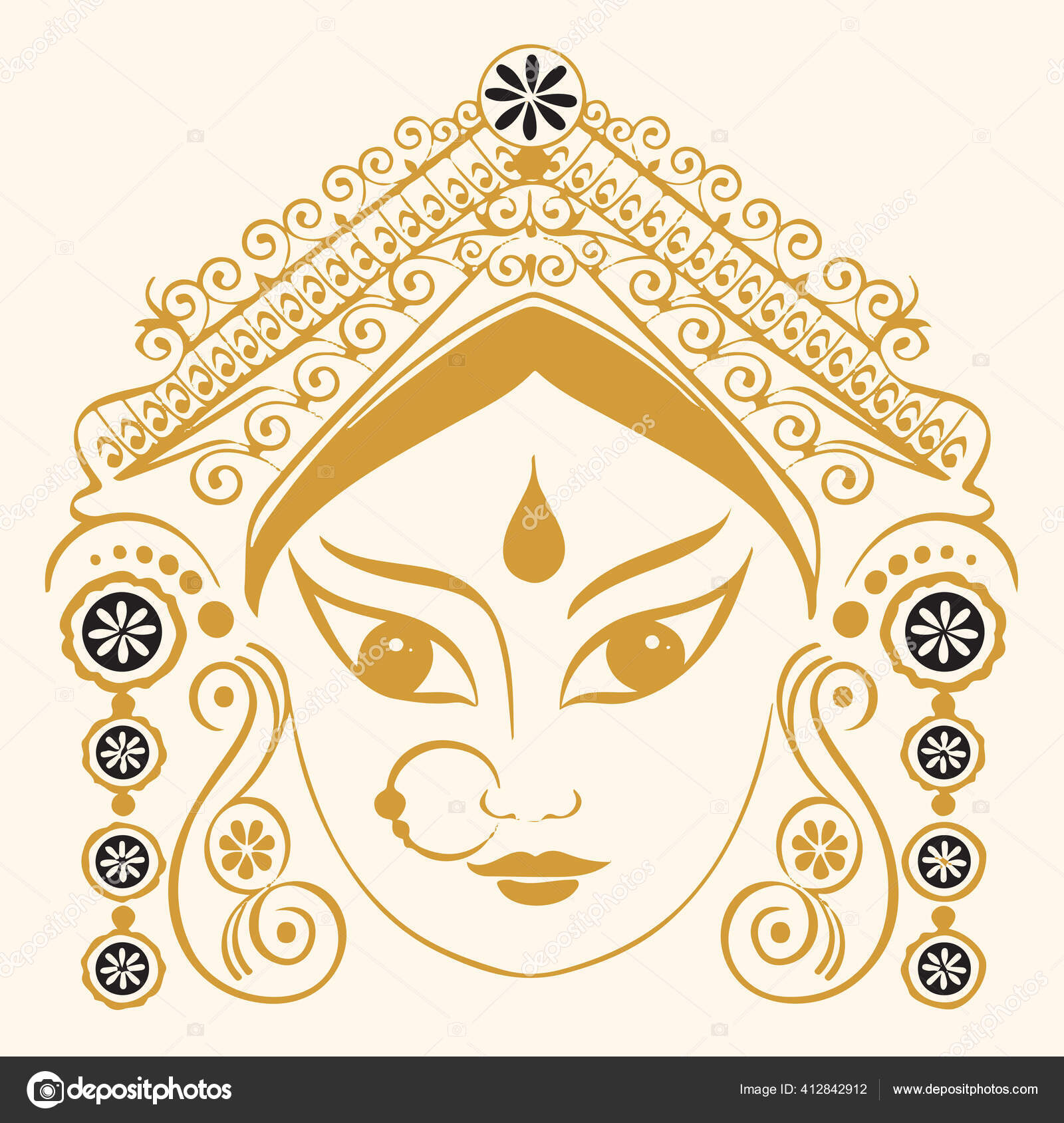 durga maa face drawing Poster Paper Print - Quotes & Motivation posters in  India - Buy art, film, design, movie, music, nature and educational  paintings/wallpapers at Flipkart.com