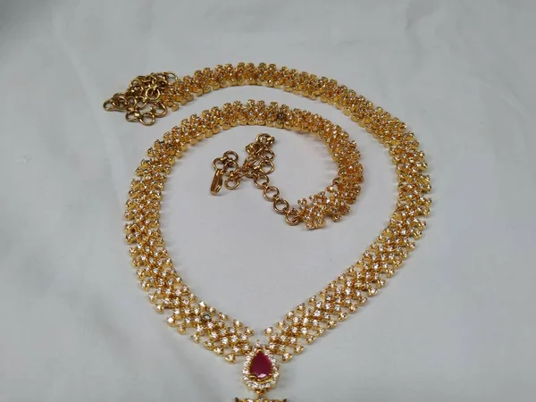 Одяг Індійського Весільного Намиста Choker Earring Tikka Інших Ювелірних Аксесуарів — стокове фото