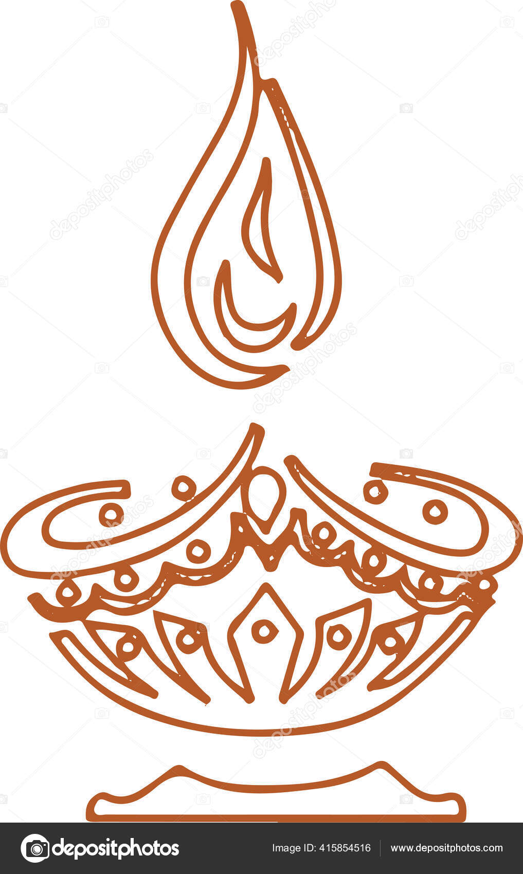 Drawing Sketch Happy Diwali Stylish Diya Indian Festival Lamp Outline Stock  Vector by ©manjunaths88@gmail.com 415854516, image size:1017x1700