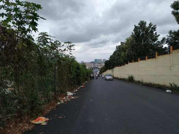 Bangalore Karnataka India Oct 2020 Beautiful Downtown Cityscape View Road — Stock Photo, Image