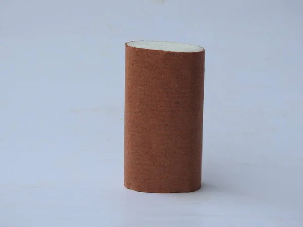 Closeup White Medical Cotton Bandage Roll Brown Paper Wrapping — Stock Photo, Image