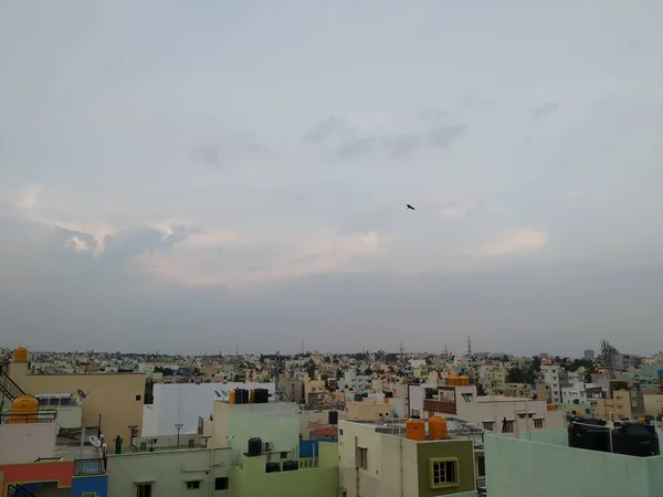 Closeup Bangalore Downtown Vista Cityscape Partir Topo Torre — Fotografia de Stock