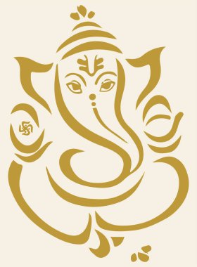 Drawing or Sketch of Lord Vinayaka or Ganesha Creative Outline Editable Vector Illustration clipart