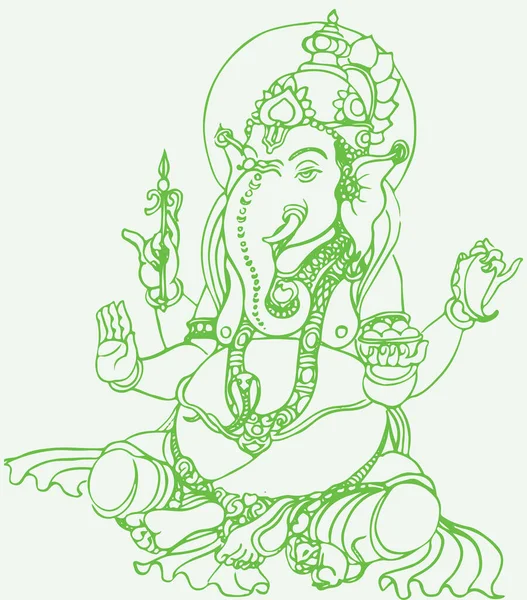 Kresba Nebo Skica Lorda Vinayaka Nebo Ganesha Creative Outline Upravitelné — Stockový vektor