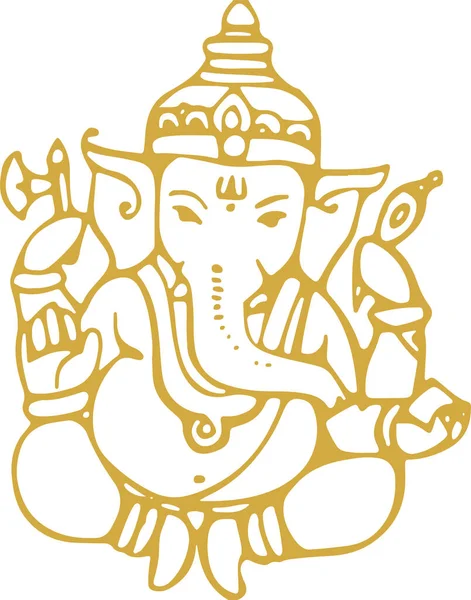Kresba Nebo Skica Lorda Vinayaka Nebo Ganesha Creative Outline Upravitelné — Stockový vektor