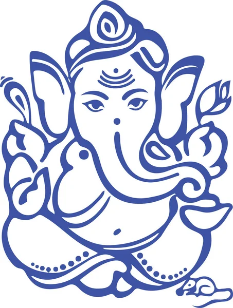 Dibujo Boceto Del Señor Vinayaka Ganesha Esquema Creativo Ilustración Vectorial — Vector de stock