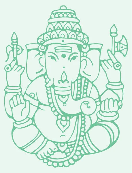 Dessin Croquis Lord Vinayaka Ganesha Schéma Créatif Illustration Vectorielle Modifiable — Image vectorielle