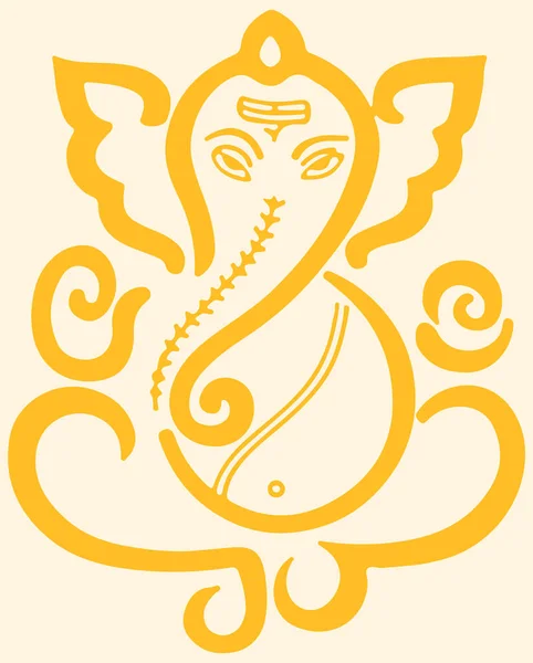 Dessin Croquis Lord Vinayaka Ganesha Schéma Créatif Illustration Vectorielle Modifiable — Image vectorielle