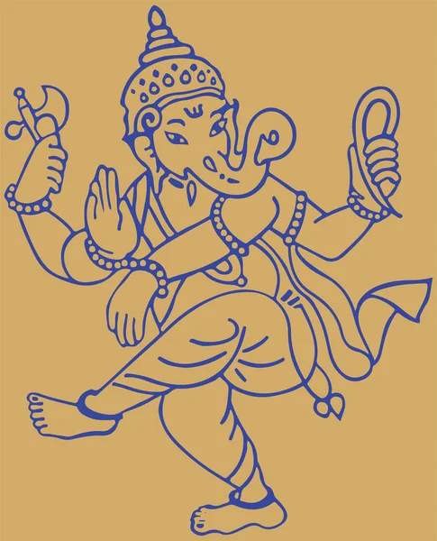 Kresba Nebo Skica Lorda Vinayaka Nebo Ganesha Creative Outline Upravitelné — Stockový vektor