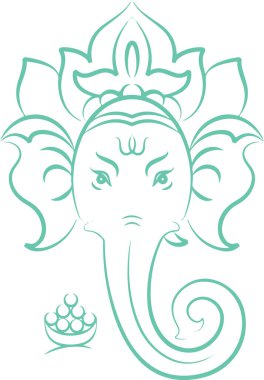 Hindu tanrısı Lord Ganapati 'nin ya da Shiva Parvati Son Gadana' nın çizimi ya da çizimi Düzenlenebilir Vektör Resimleri