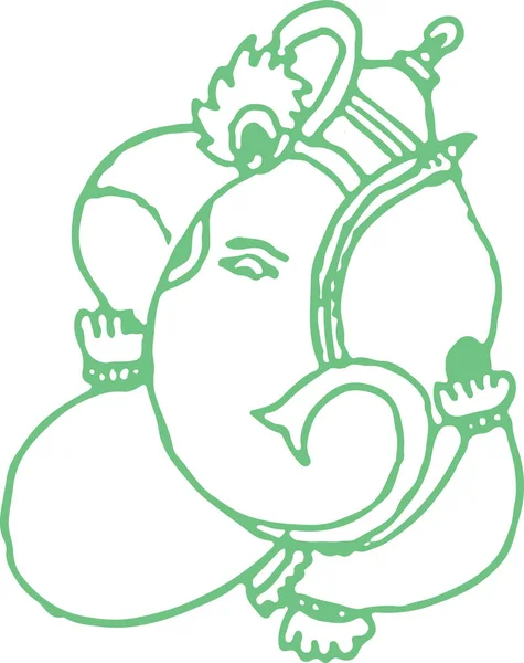 Dessin Croquis Dieu Hindou Lord Ganapati Shiva Parvati Son Gajanana — Image vectorielle