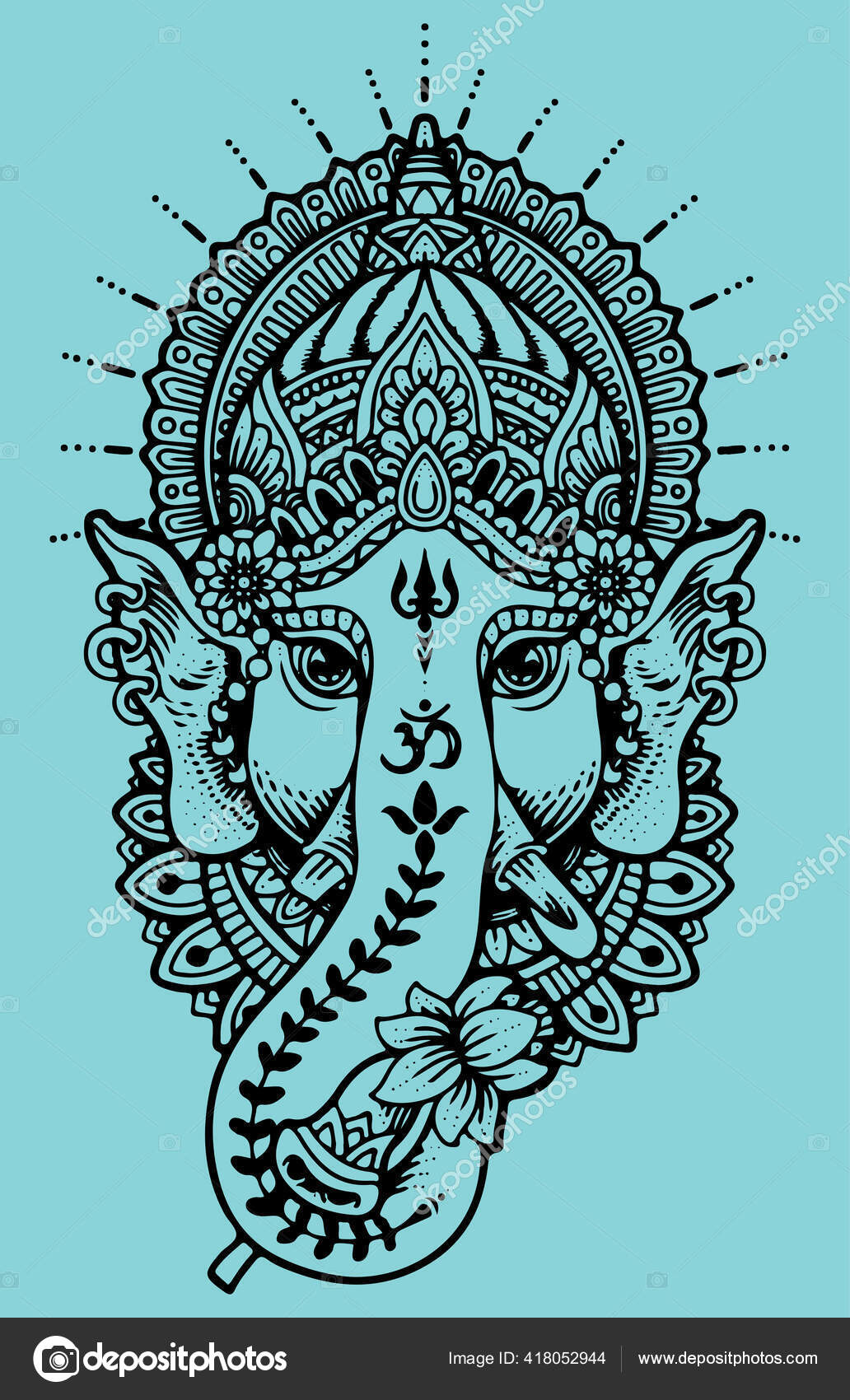 Tegning Eller Skisse Den Hinduistiske Guden Lord Ganapati Eller Shiva  stockvektor © manjunaths88@gmail.com #418052944, image size:1032x1700