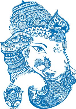 Hindu tanrısı Lord Ganapati 'nin ya da Shiva Parvati Son Gadana' nın çizimi ya da çizimi Düzenlenebilir Vektör Resimleri