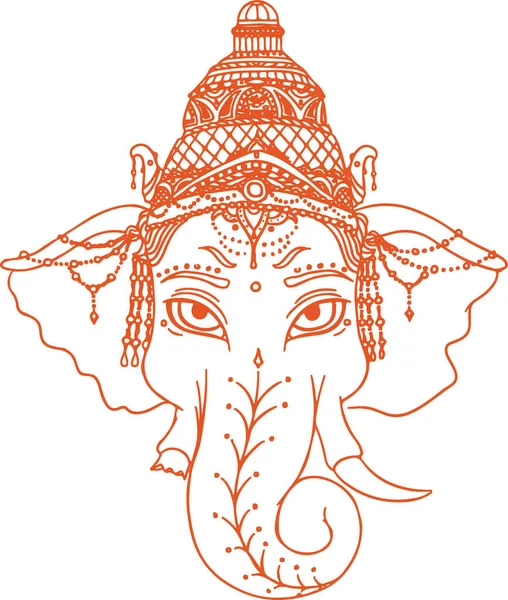 Drawing Sketch Hindu God Lord Ganapati Shiva Parvati Son Gajanana — стоковий вектор