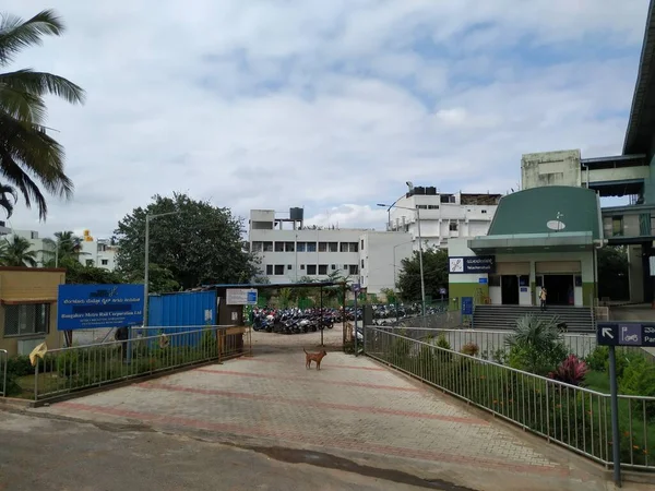 Bangalore Karnataka Índia Out 2020 Encerramento Estação Metrô Yelachenahalli Linha — Fotografia de Stock