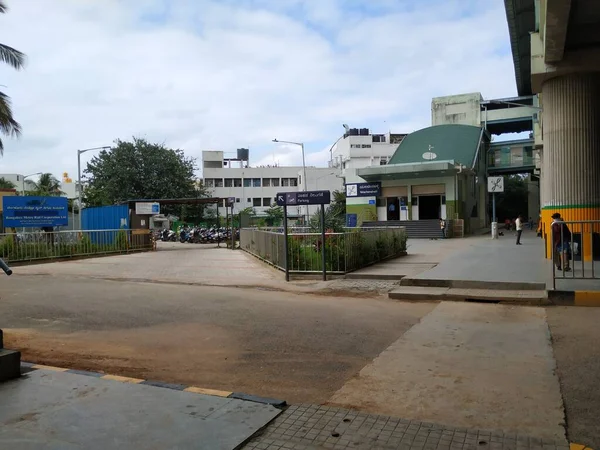 Bangalore Karnataka India Oct 2020 Primer Plano Estación Metro Green — Foto de Stock