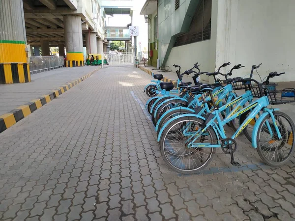 Bangalore Karnataka Índia Oct 2020 Grupo Ciclo Milagroso Yulu Bicicleta — Fotografia de Stock