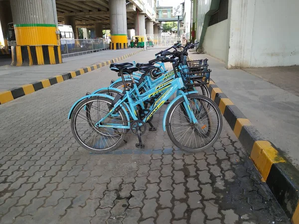 Bangalore Karnataka Índia Oct 2020 Grupo Ciclo Milagroso Yulu Bicicleta — Fotografia de Stock