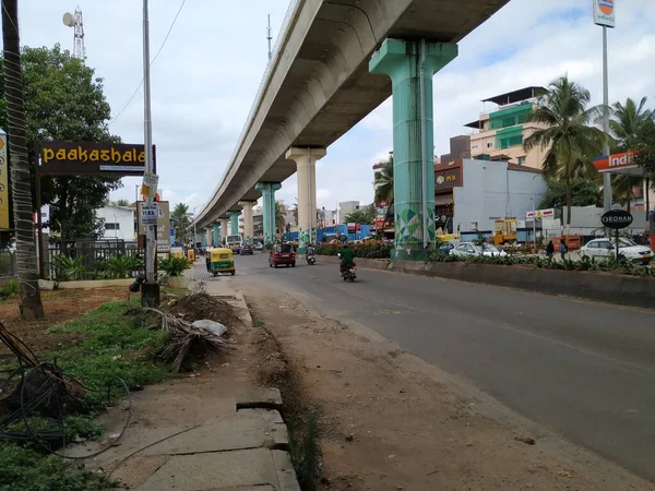 Bangalore Karnataka India Oct 2020 Prachtig Uitzicht Yelachenahalli Metro Pillars — Stockfoto