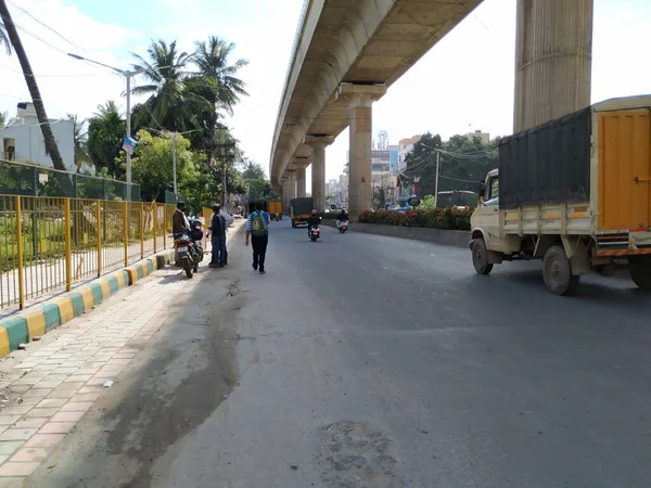 Bangalore Karataka India Oct 2020 Beautiful View Yelachenahalli Metro Pillars — 스톡 사진